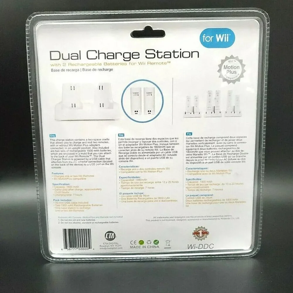 Nintendo Wii Dual Charging Station CTA Controller Docks